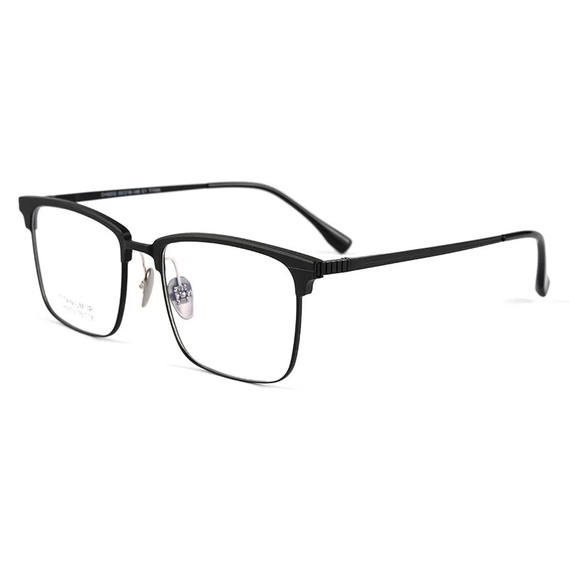 Handoer Men's Semi Rim Titanium Prescription Eyeglasses 9202CH - view 2