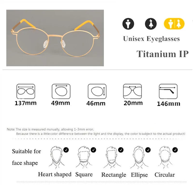 Bobbie Unisex Full Rim Round Titanium Acetate Eyeglasses 494620