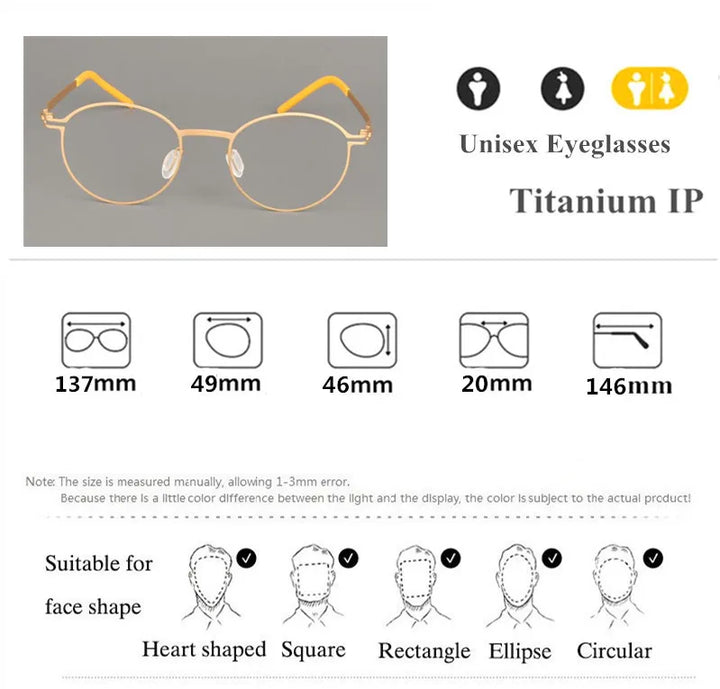 Bobbie Unisex Full Rim Round Titanium Acetate Eyeglasses 494620