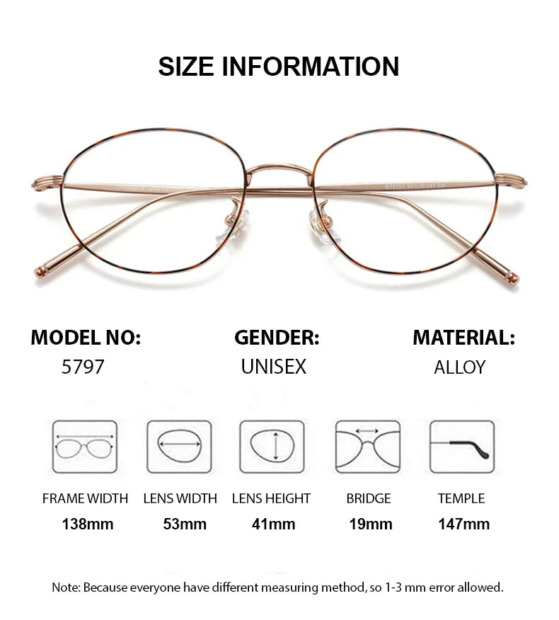 Summer Flower Women's Full Rim Oval Titanium Eyeglasses 57979
