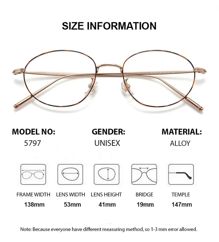 Summer Flower Women's Full Rim Oval Titanium Eyeglasses 57979