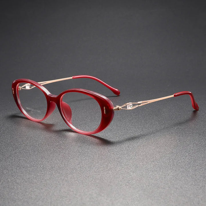 Momoja Women's Full Rim Oval Tr 90 Alloy Spring Hinge Eyeglasses 726020