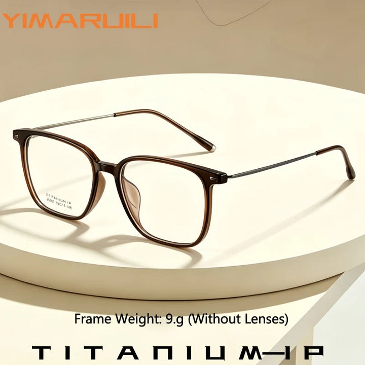 Yimaruili Unisex Full Rim Square TR-90 Titanium Eyeglasses 26307 — view 1 | Yimaruili at FuzWeb