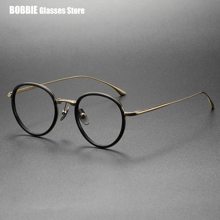 Bobbie Women's Full Rim Oval Round Acetate Titanium Eyeglasses 224849