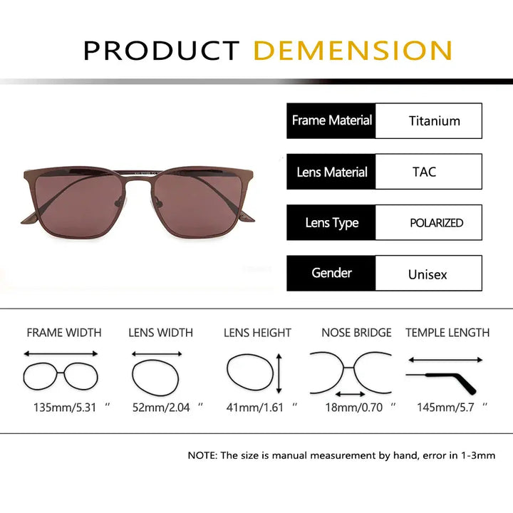 Esnbie 199010 Womens Full Rim Square Titanium Sunglasses — view 2 | Esnbie at FuzWeb
