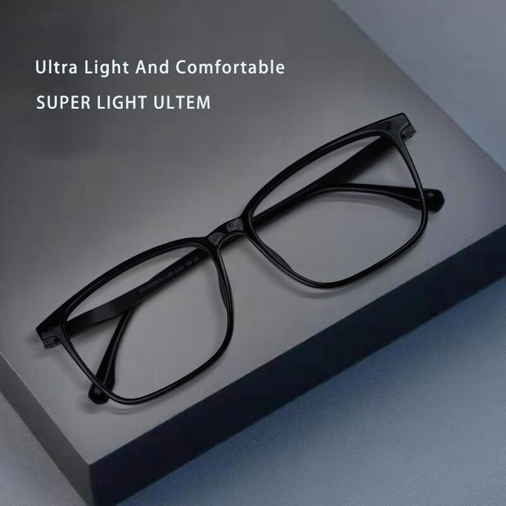 KatKani Unisex Full Rim Large Square Tr 90 Aluminum Eyeglasses Full Rim KatKani Eyeglasses   