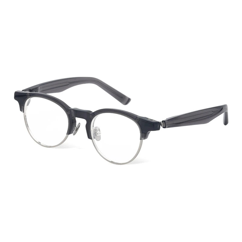 Black Mask Unisex Full Rim Oval Titanium Acetate Eyeglasses 369006