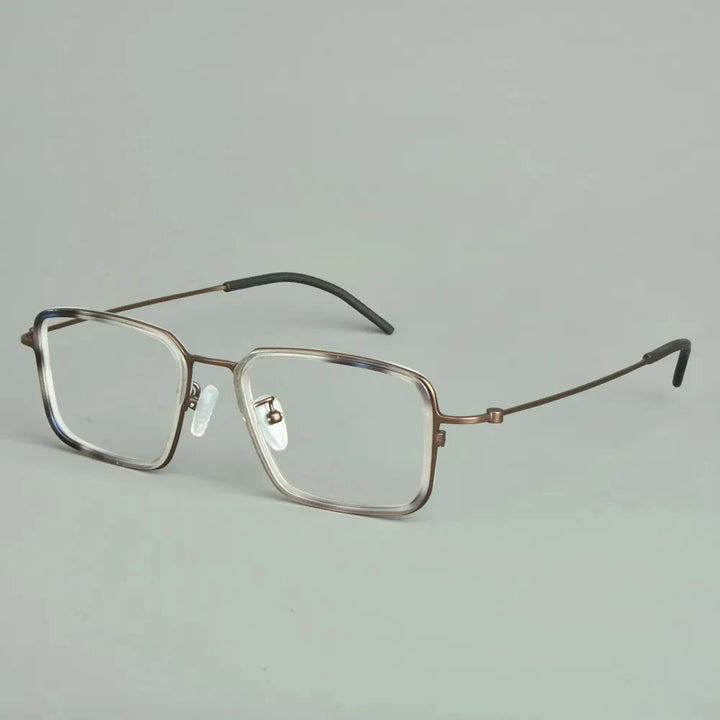 Aimee Men's Full Rim Big Square Acetate Titanium Eyeglasses 77501