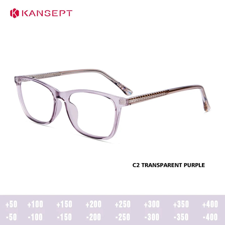 Kansept Women's Full Rim Square Tr 90 Alloy Reading Glasses 25003