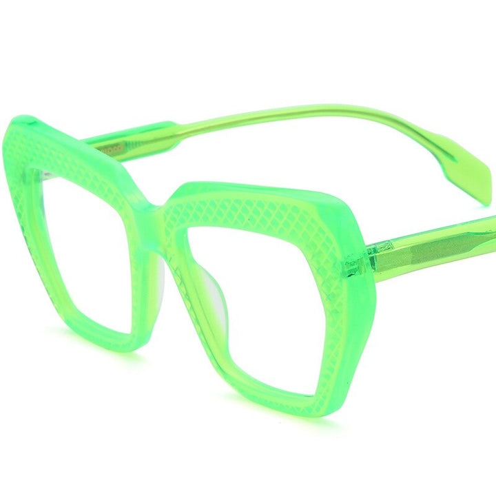 CCSpace Unisex Full Rim Square Hand Crafted Acetate Eyeglasses 56317 Full Rim CCspace Green  