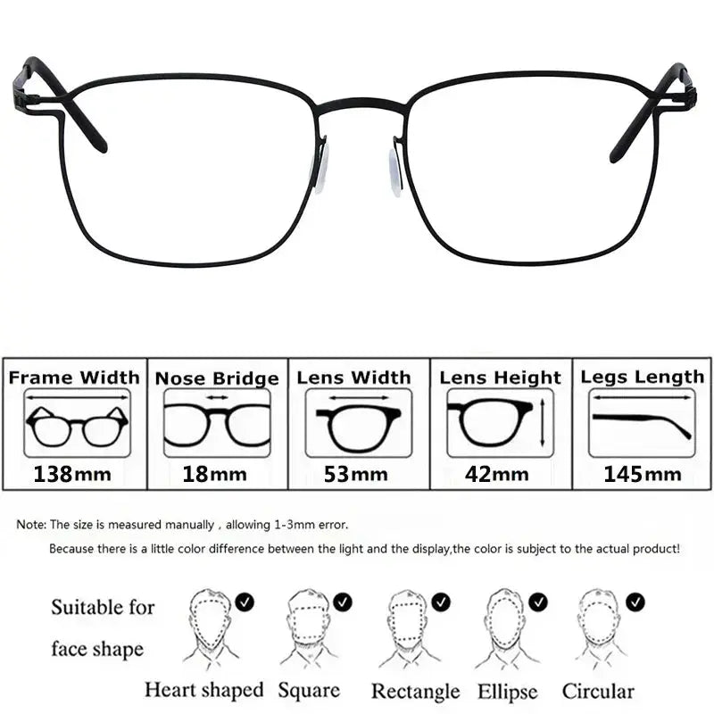 Bobbie 185342 Unisex Screwless Full Rim Square Stainless Steel Frames — view 2 | Bobbie at FuzWeb