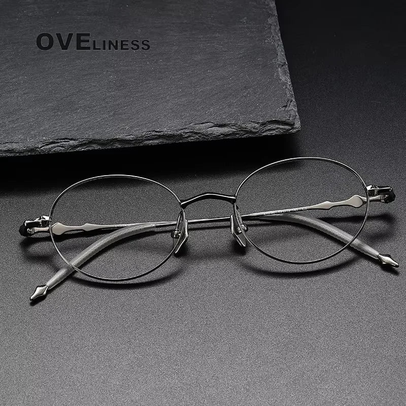 Oveliness Women's Full Rim Oval Round Titanium Eyeglasses 13519 Full Rim Oveliness   