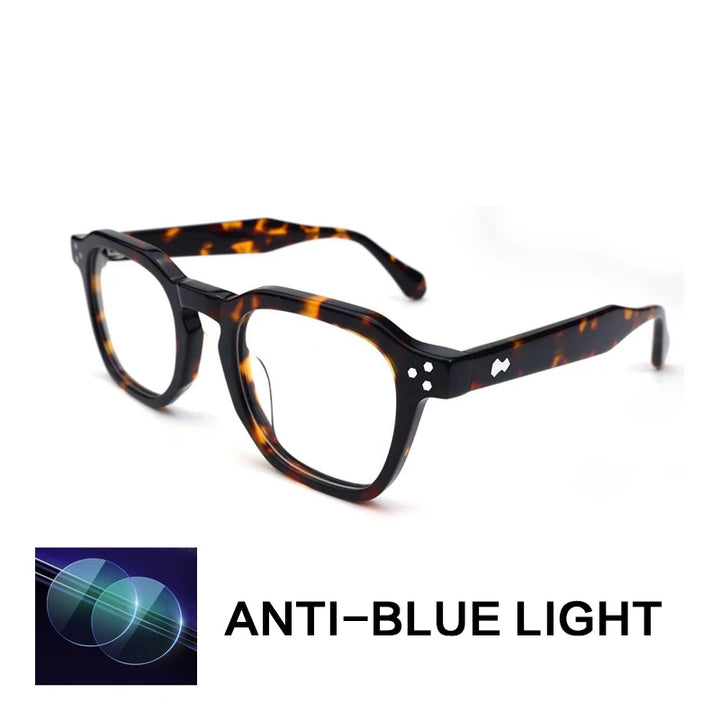 Gatenac Unisex Full Rim Flat Top Square Acetate Reading Glasses G62209