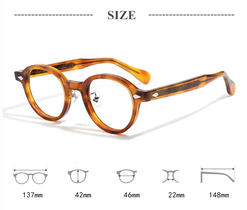 Black Mask Women's Full Rim Round Acetate Eyeglasses 23068