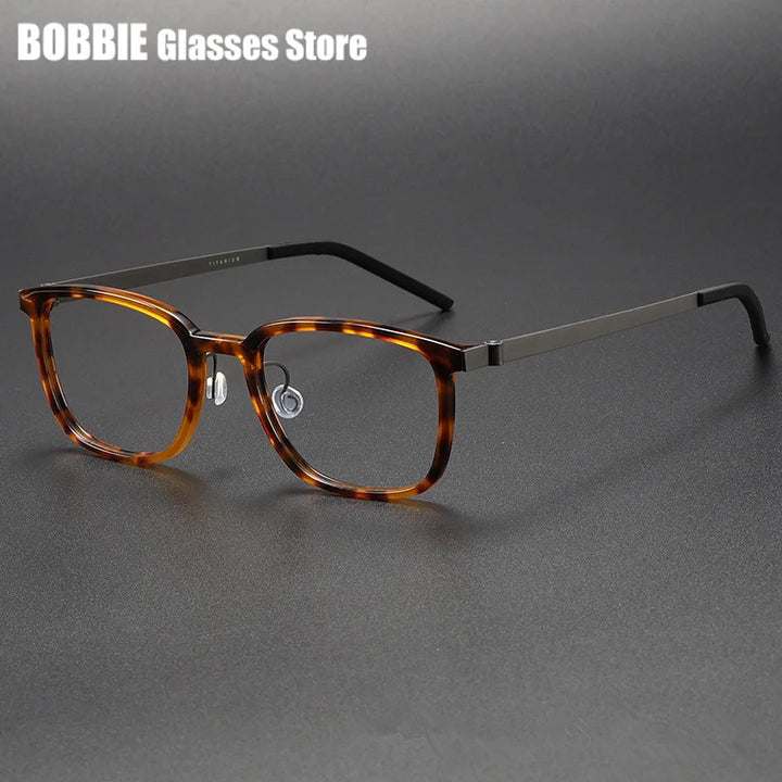 Bobbie Unisex Full Rim Square Titanium Acetate Eyeglasses 918523