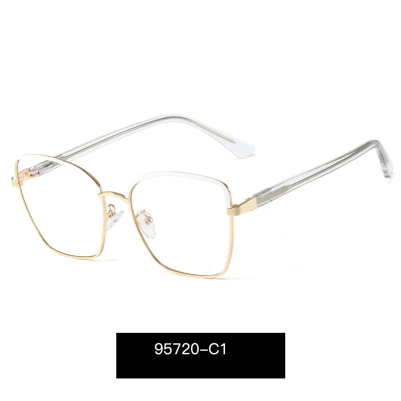 Handoer Women's Full Rim Square Cat Eye Tr 90 Alloy Eyeglasses 95720