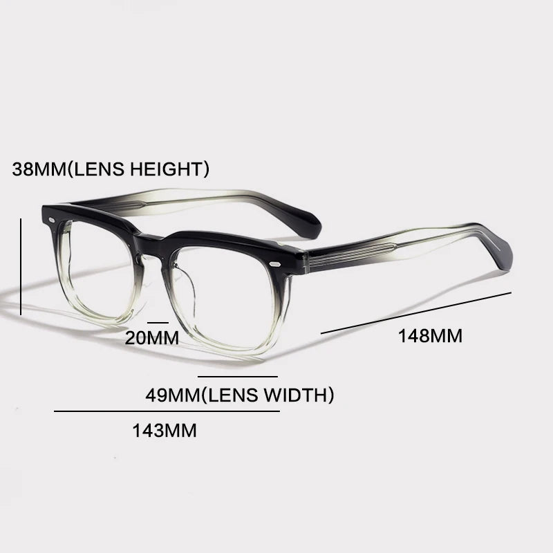 Gatenac Unisex Full Rim Square Acetate Eyeglasses G1517 Full Rim Gatenac   