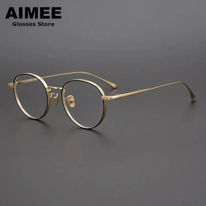 Aimee Unisex Full Rim Oval Round Titanium Eyeglasses 84511