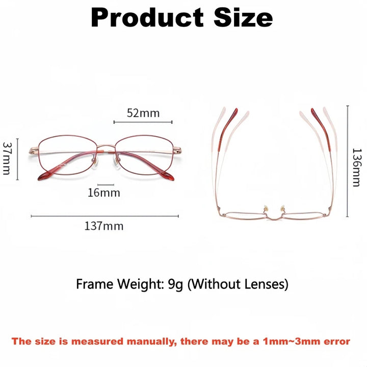 Yimaruili Unisex Full Rim Oval Pure Titanium Eyeglasses C7023 — view 2 | Yimaruili at FuzWeb