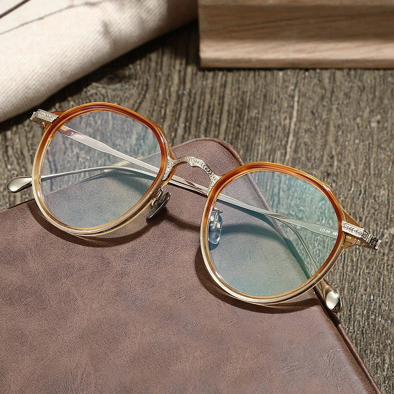 Blackmask Unisex Full Rim Round Titanium Eyeglasses BM-LO04
