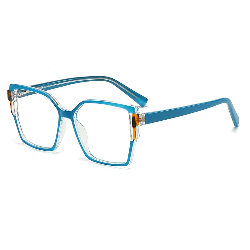 CCspace Women's Full Rim Square Cat Eye Polycarbonate Eyeglasses 301332 Full Rim CCspace Blue  