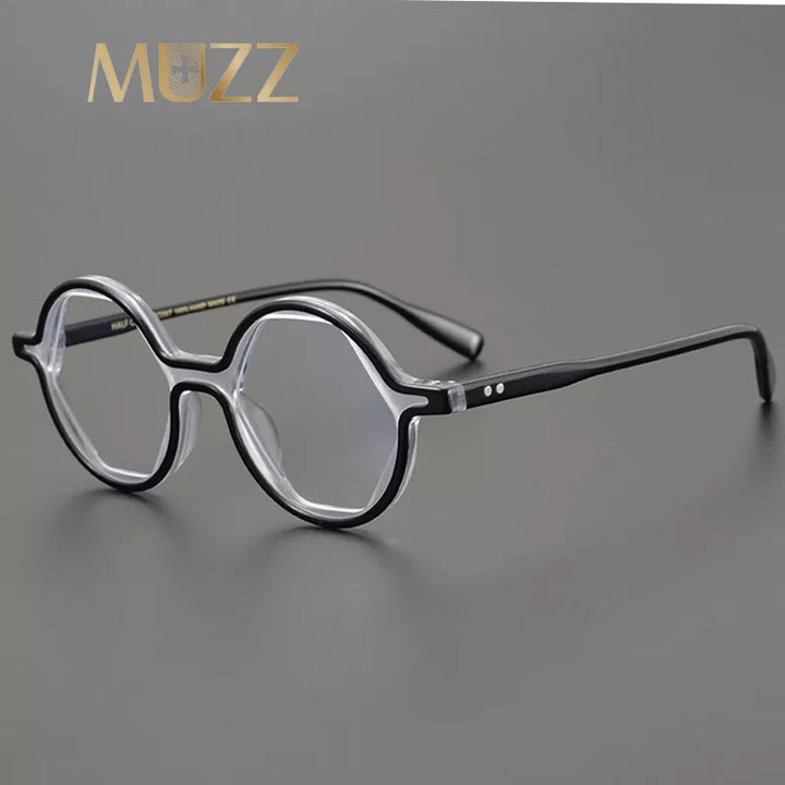 Muzz Unisex Full Rim Round Acetate Eyeglasses Es08 Full Rim Muzz   