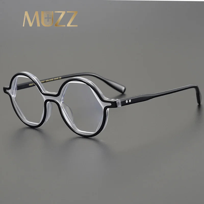 Muzz Women's Full Rim Round Acetate Eyeglasses 5198 Full Rim Muzz   