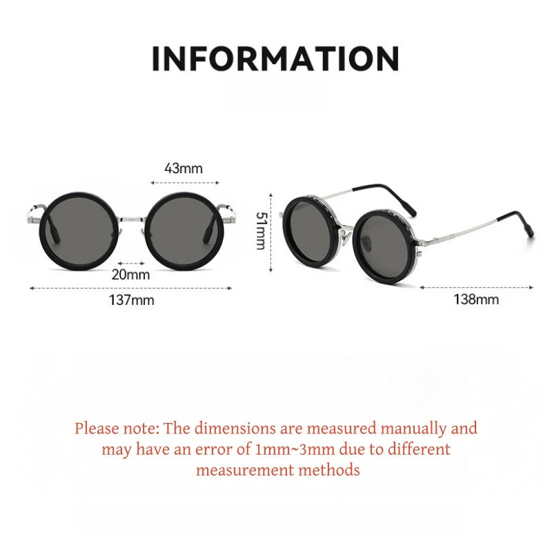 Yimaruili Unisex Full Rim Round Pure Titanium Eyeglasses 25009 — view 2 | Yimaruili at FuzWeb