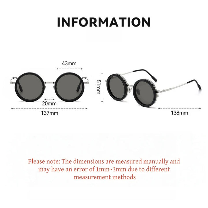 Yimaruili Unisex Full Rim Round Pure Titanium Eyeglasses 25009 — view 2 | Yimaruili at FuzWeb