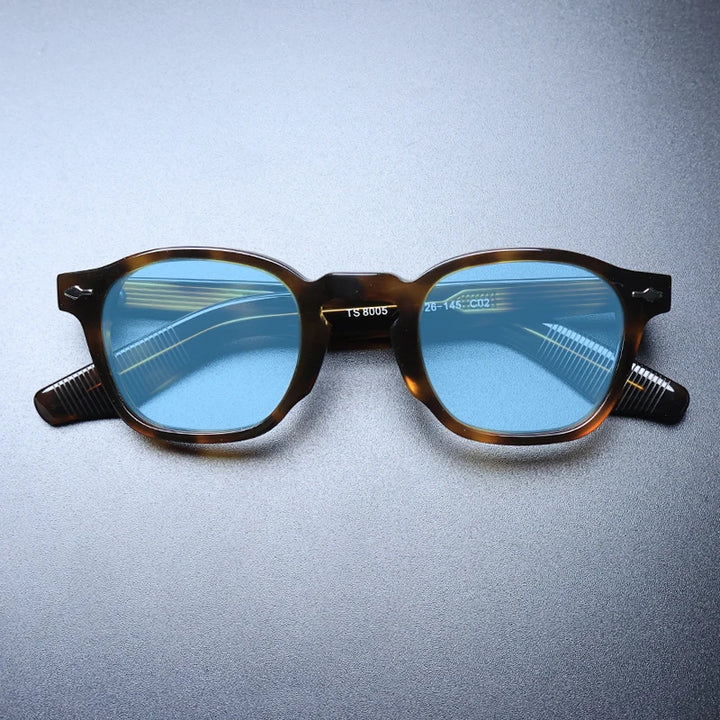 Gatenac Unisex Full Rim Square Acetate Polarized Sunglasses M009 Sunglasses Gatenac Tortoiseshell Blue  