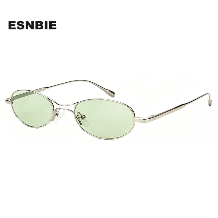 Esnbie Unisex Full Rim Oval Alloy Sunglasses 25S-M183SUN-1