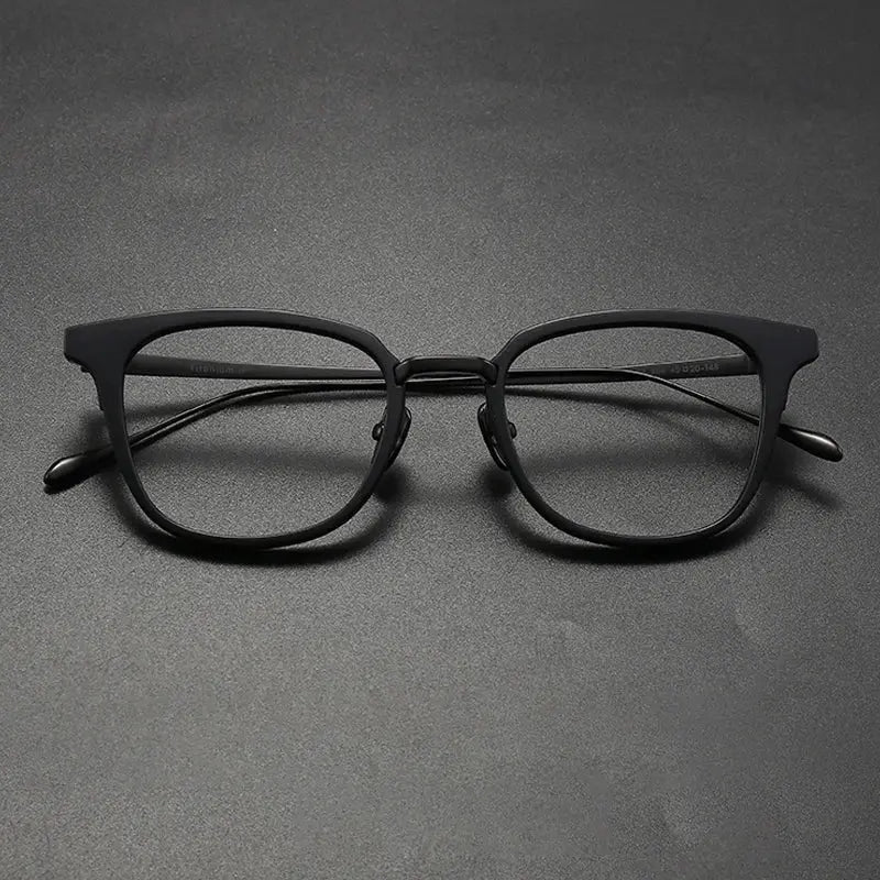 Gatenac Unisex Full Rim Square Acetate Titanium Eyeglasses 679903 FuzWeb