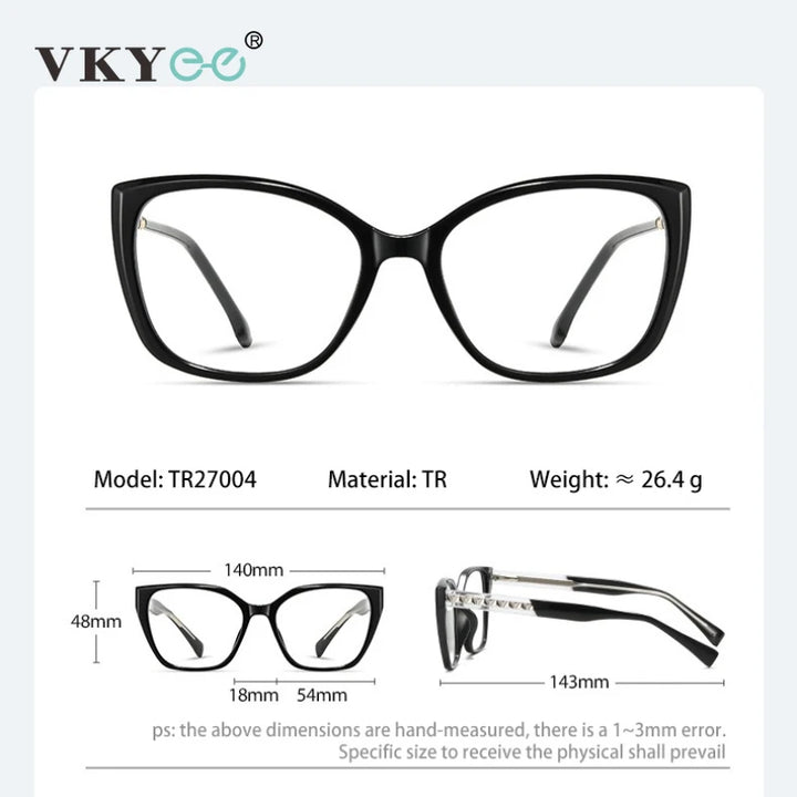 Vicky Women's Full Rim Cat Eye Tr 90 Alloy Reading Glasses 327004