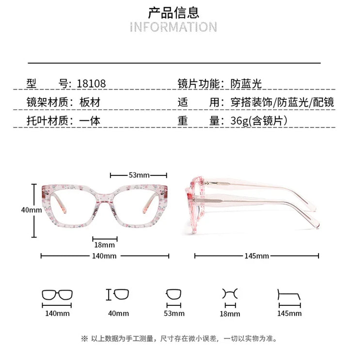 Reven Jate 18108 women's cat eye acetate prescription eyeglasses — view 2