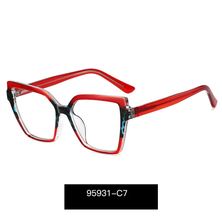 Handoer Women's Full Rim Square Cat Eye Tr 90 Alloy Eyeglasses 795931