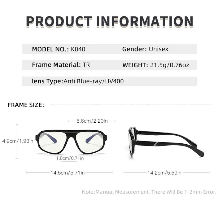 Kocolior Unisex Full Rim Square Tr 90 Photochromic Reading Glasses 627040