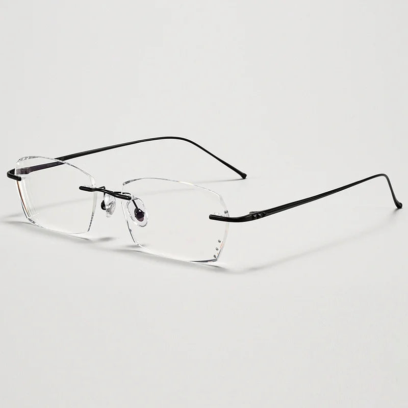 KatKani Unisex Rimless Square Titanium Eyeglasses A69045 Rimless KatKani Eyeglasses   