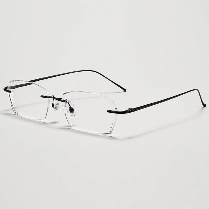 KatKani Unisex Rimless Square Titanium Eyeglasses A69045 Rimless KatKani Eyeglasses   