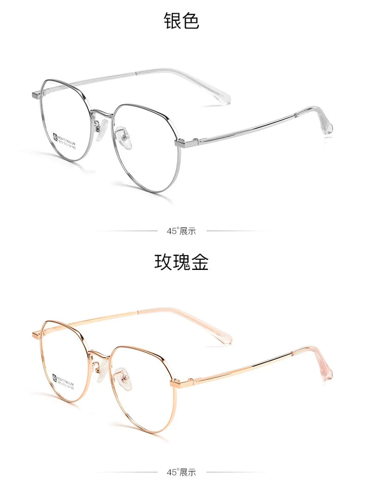 Gmei Optical 1015 unisex round alloy prescription eyeglasses — view 5