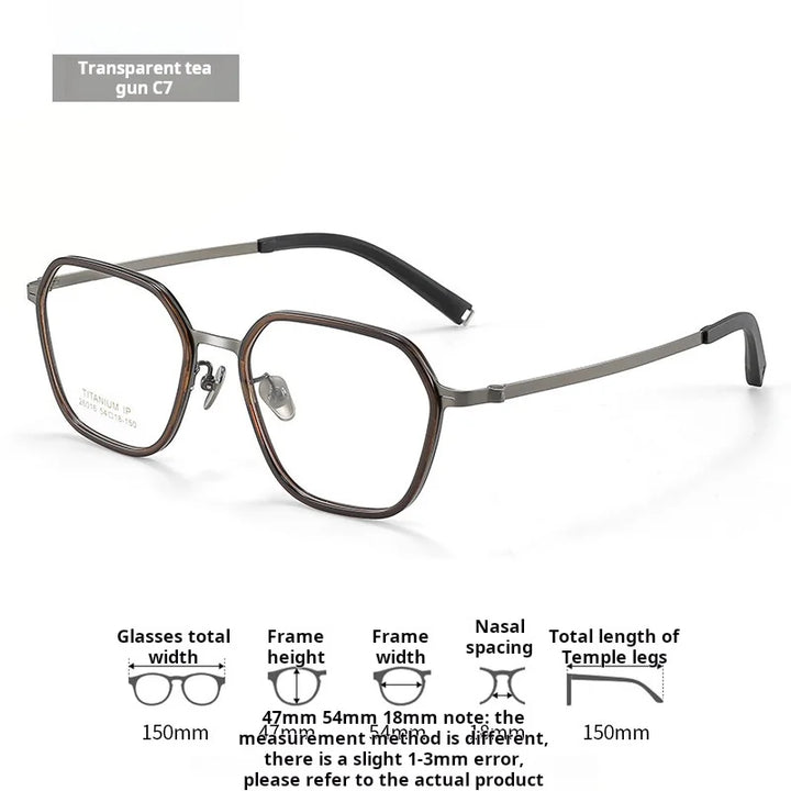 Xbora Unisex Full Rim Big Polygonal Tr 90 Titanium Eyeglasses 26016