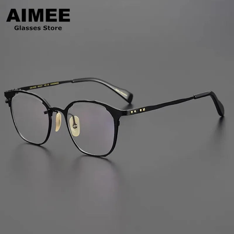 Aimee Unisex Full Rim Square Titanium Eyeglasses 130056 Full Rim Aimee   