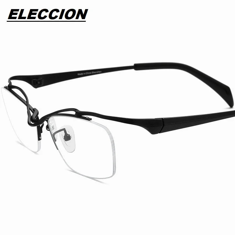 Eleccion Women's Semi Rim Brow Line Titanium Eyeglasses 185762 Semi Rim Eleccion