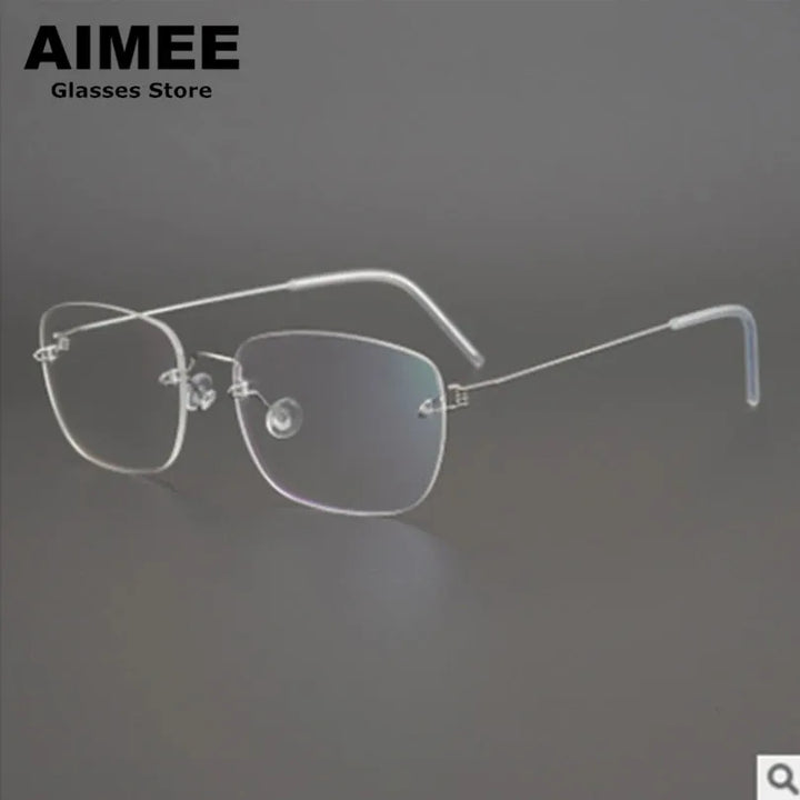 Aimee Unisex Rimless Square Titanium Eyeglasses 19900 Rimless Aimee   