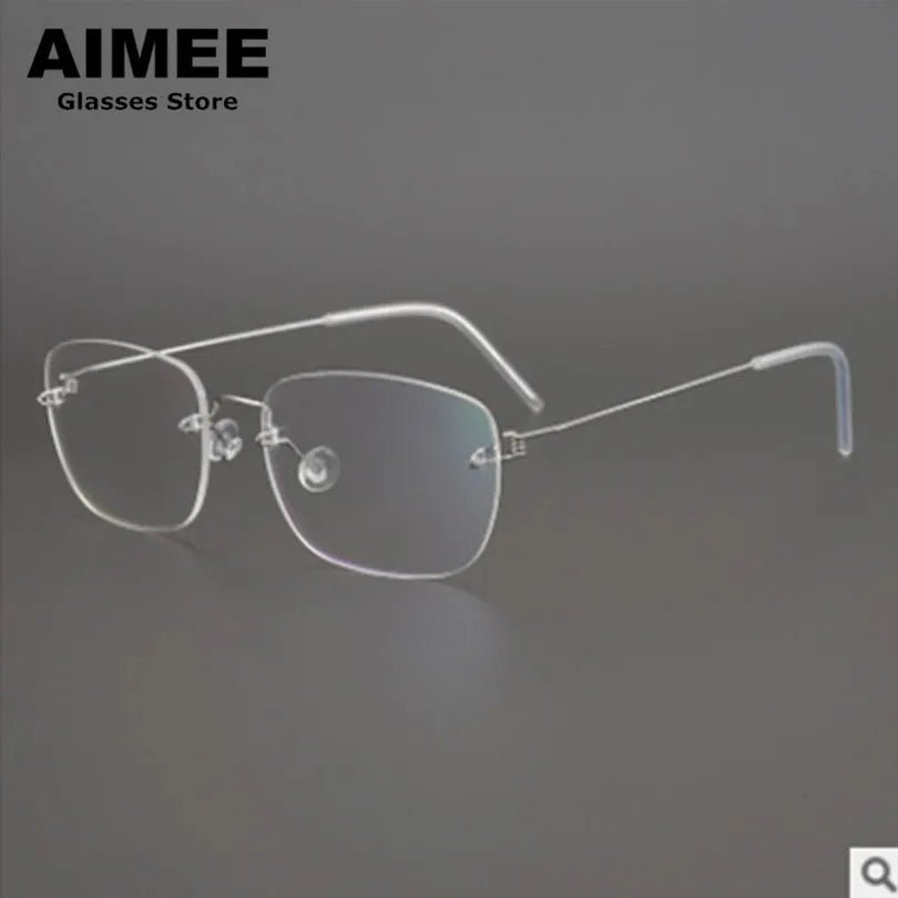 Aimee Women's Rimless Square Titanium Eyeglasses 842100 Rimless Aimee