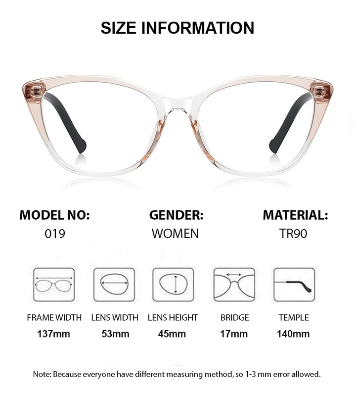Chashma Ottica Women's Full Rim Cat Eye Tr 90 Titanium Eyeglasses 474019