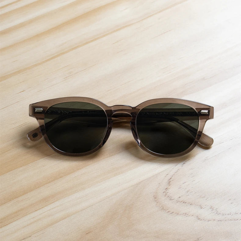 Black Mask Men Full Rim Round Acetate Polarized Sunglasses Fuz 10