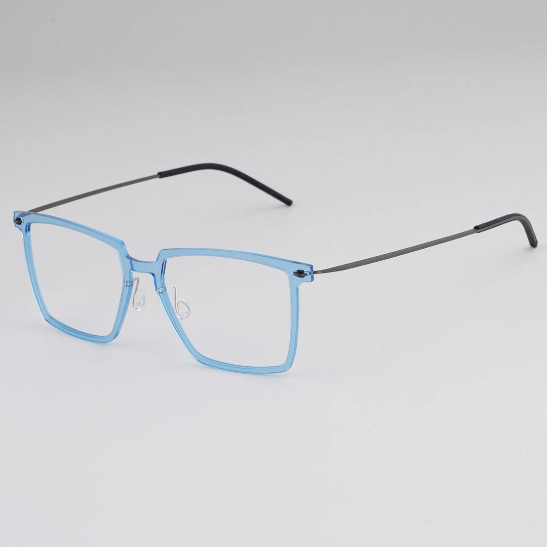 Bobbie Men's Full Rim Square Titanium Acetate Eyeglasses 616577