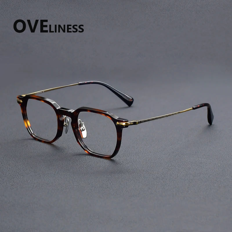 Oveliness Unisex Full Rim Square Acetate Titanium Eyeglasses 926024