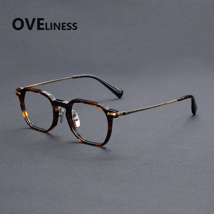 Oveliness Unisex Full Rim Square Acetate Titanium Eyeglasses 926024