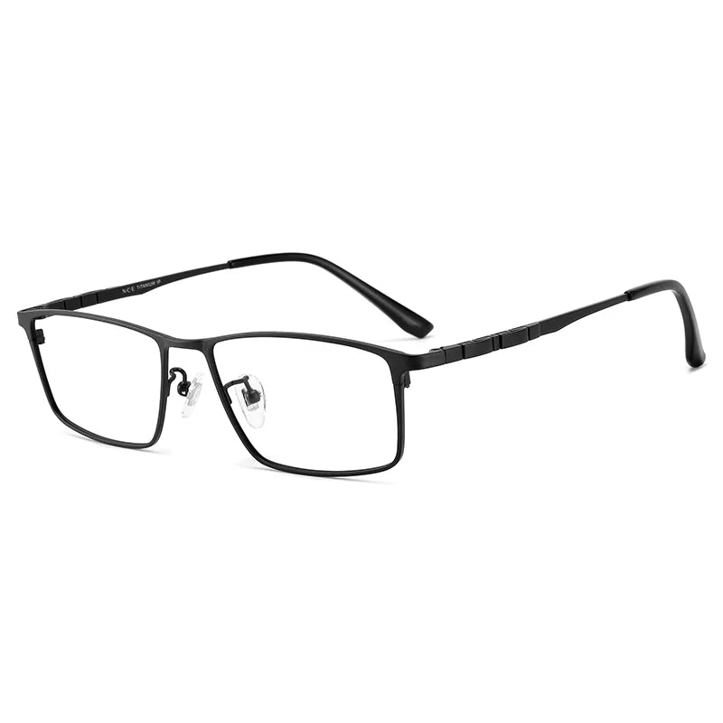 Bclear Men's Full Rim Square Titanium Eyeglasses 85002